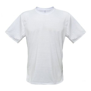 Camiseta Branca Poliéster Personalizada Poliéster Gola redonda    