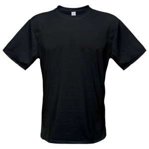 Camiseta Preta Algodão Personalizada Algodão Gola redonda Estampa somente de 1 lado   